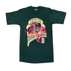 Vintage 1994 Rattle Snake Round Up Tshirt Short Sleeve Single Stitch Green Small
